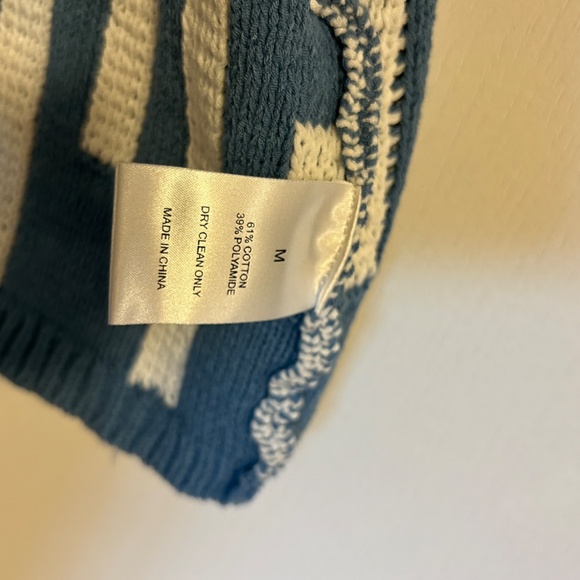 ULLA JOHNSON Blue Fringed Textured Knit Top (New without Tag) - Picture 7 of 7